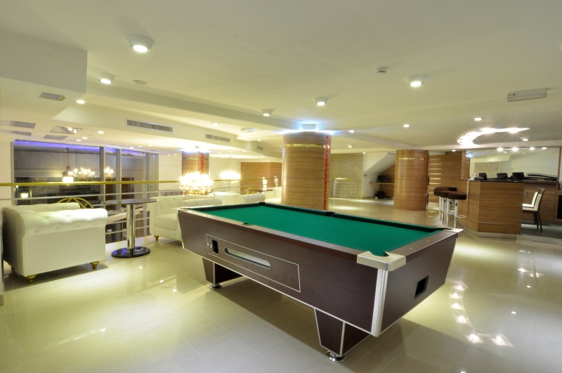 The hotel lounge